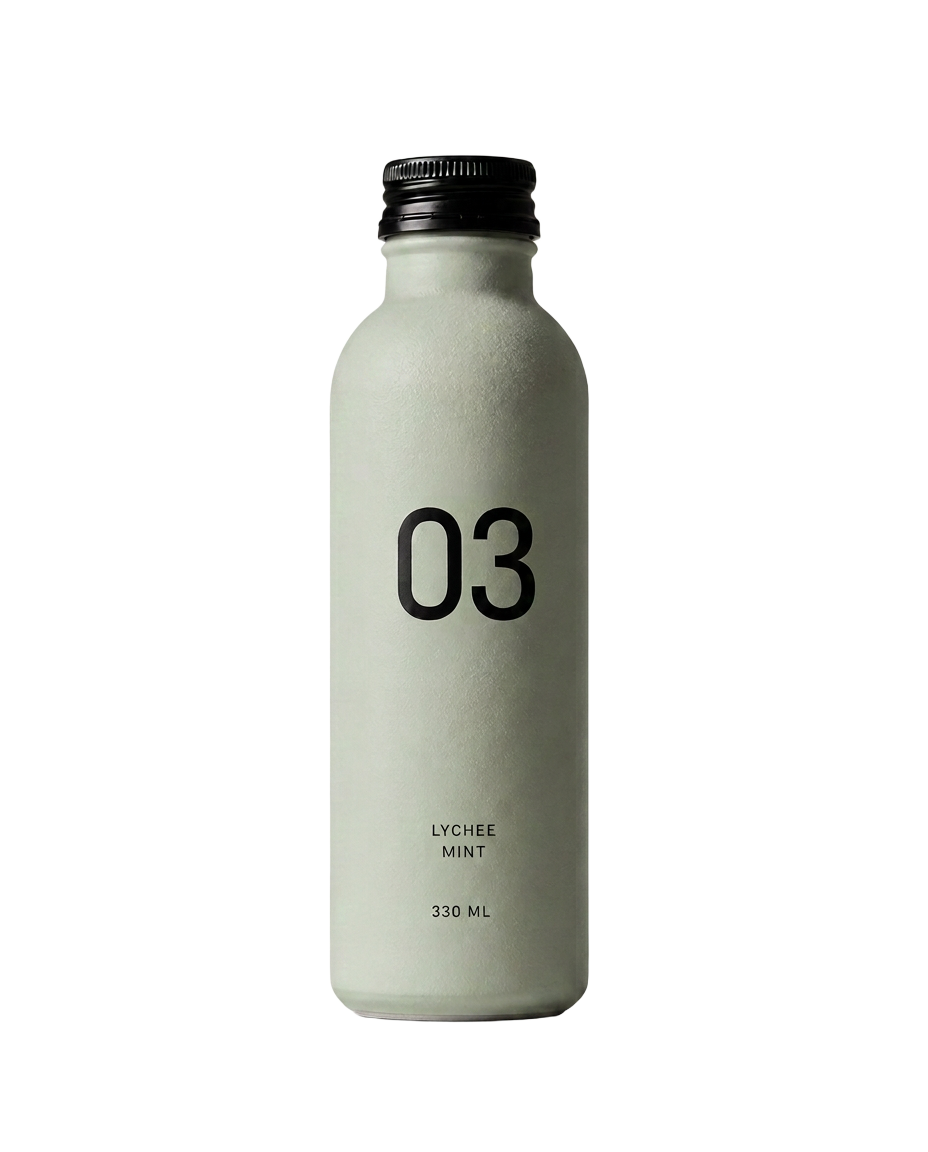 03 Lychee Mint, Soft Sage Green 330 ml bottle